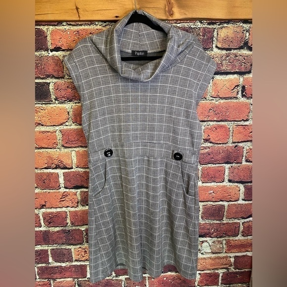 Papillon Grey Pull Over Collared Dress with Pockets Size L - Picture 3 of 17